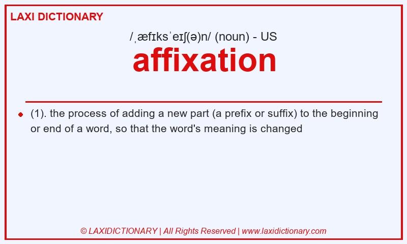 Definition affixation in American English
