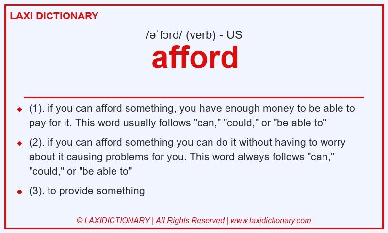 Definition afford in American English