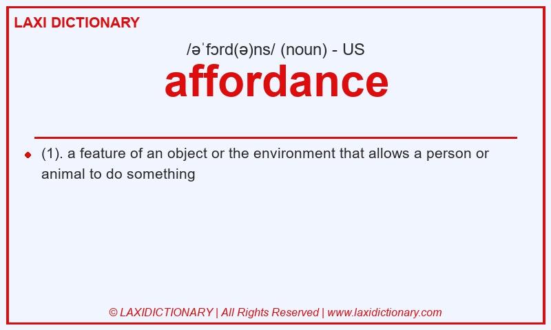 Definition affordance in American English