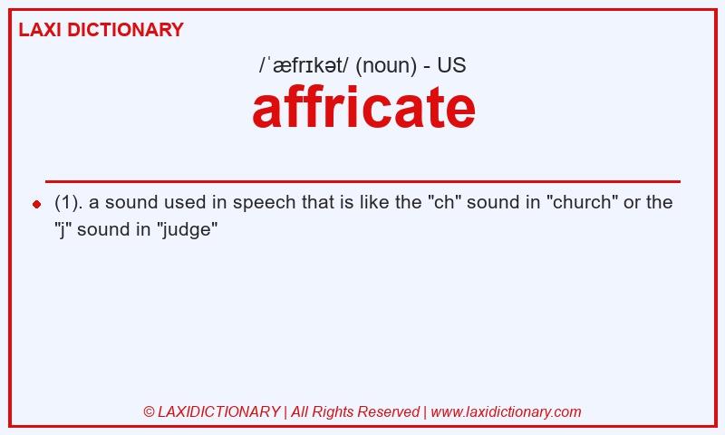 Definition affricate in American English