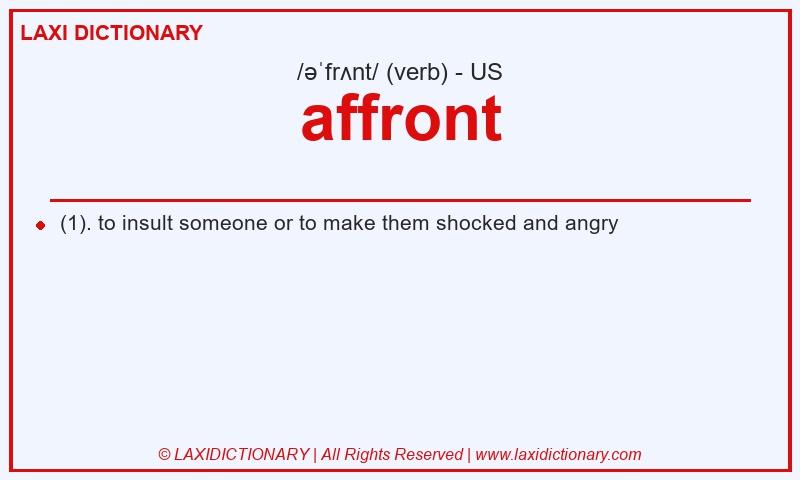 Definition affront in American English