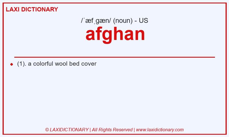 Definition afghan in American English