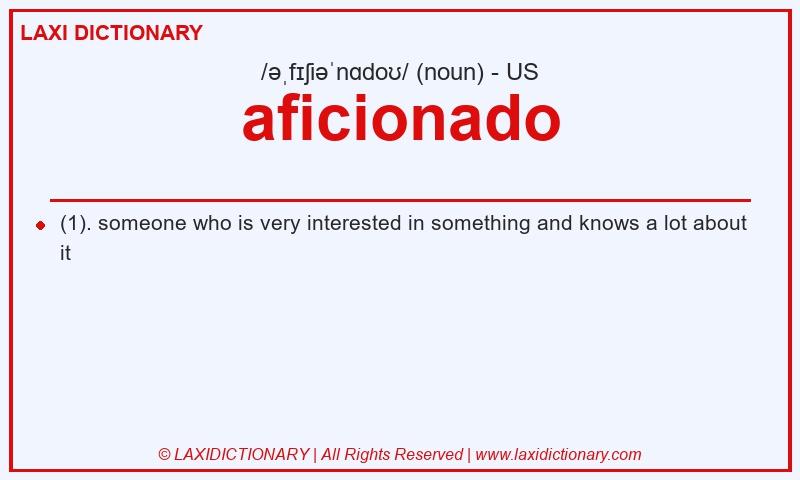 Definition aficionado in American English
