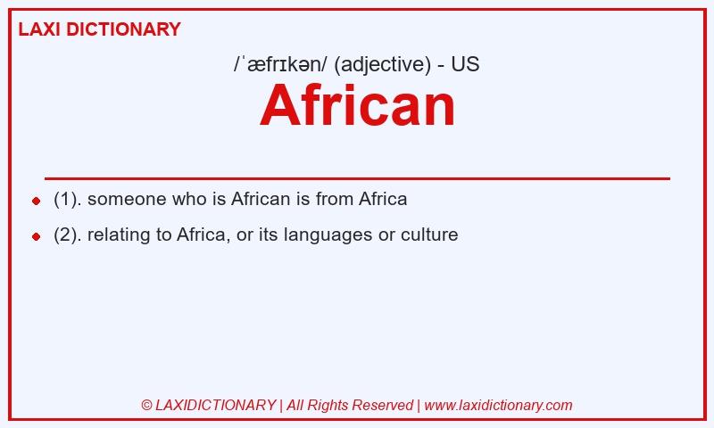 Definition African in American English