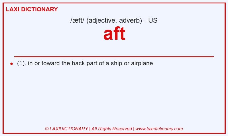 Definition aft in American English