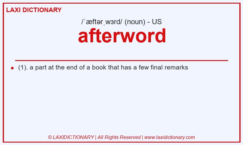 Definition afterword in American English
