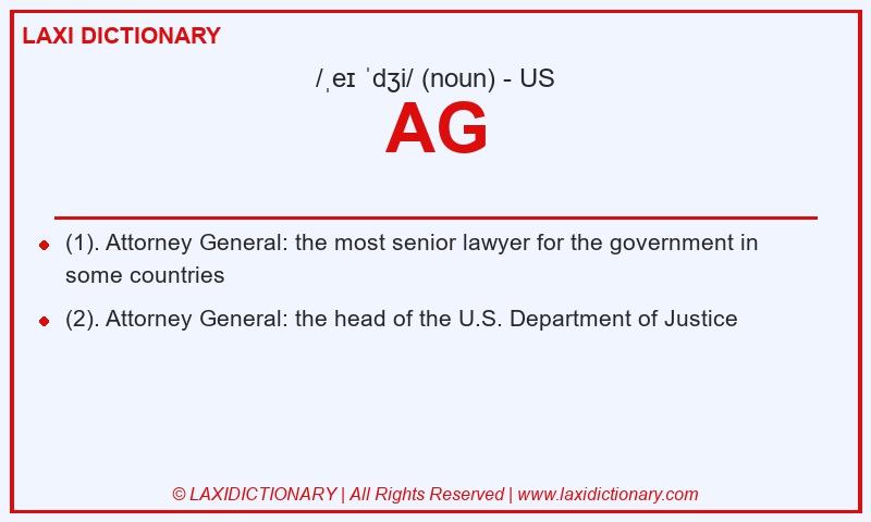 Definition AG in American English