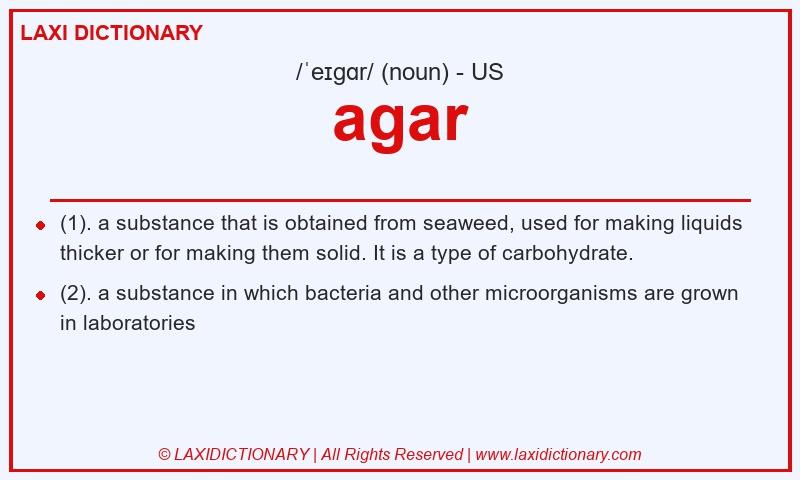 Definition agar in American English