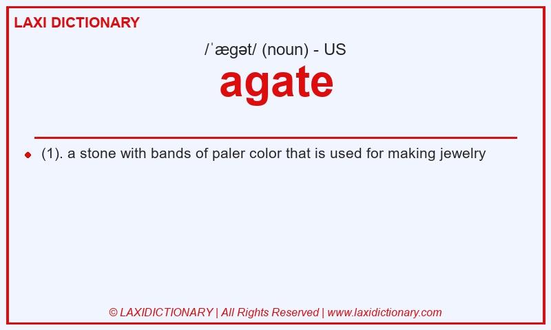 Definition agate in American English