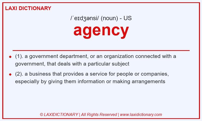 Definition agency in American English