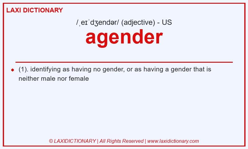 Definition agender in American English