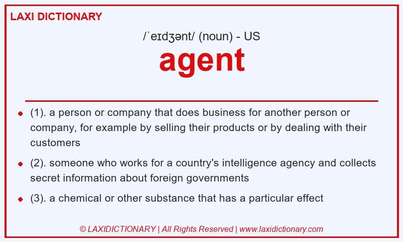 Definition agent in American English