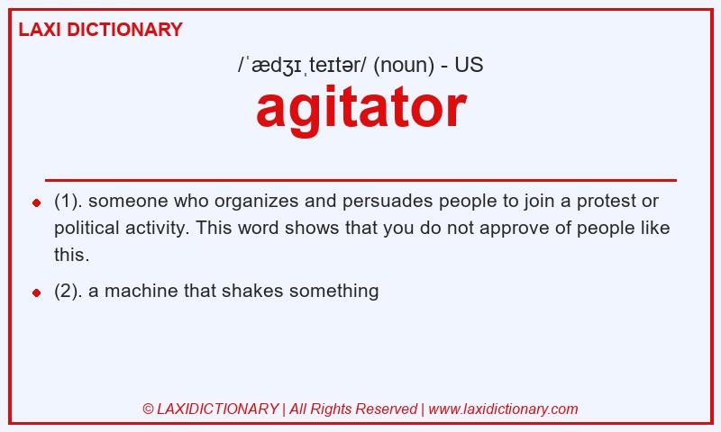 Definition agitator in American English