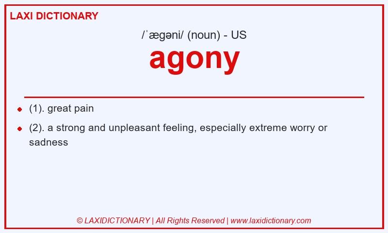 Definition agony in American English
