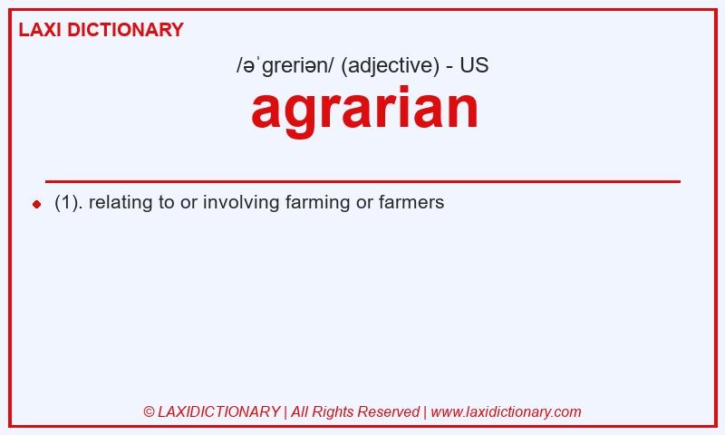 Definition agrarian in American English