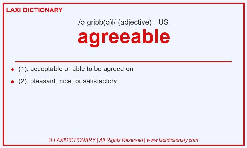 Definition agreeable in American English