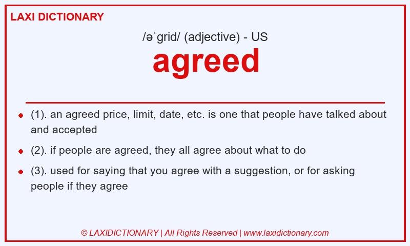 Definition agreed in American English