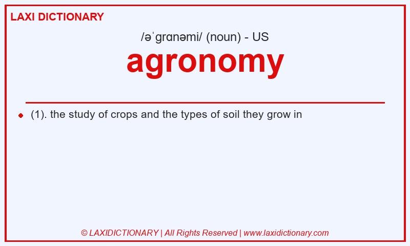 Definition agronomy in American English