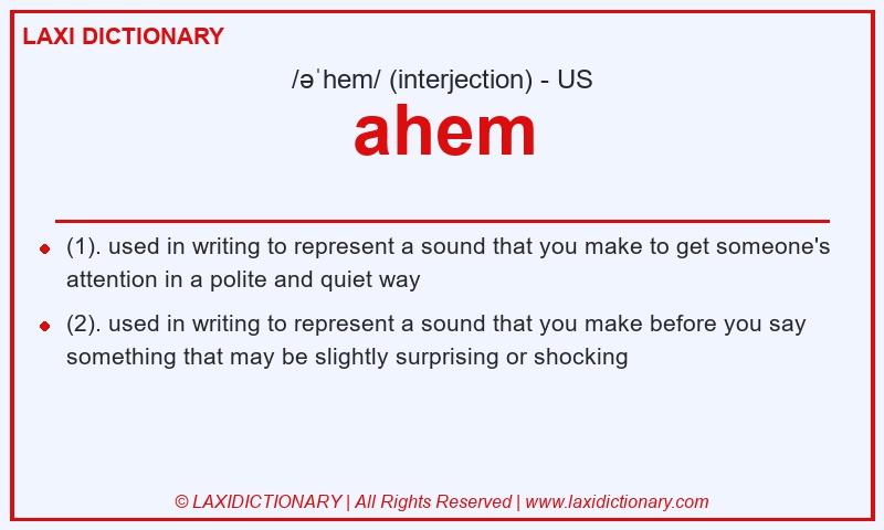 Definition ahem in American English
