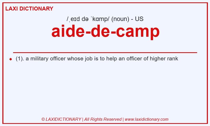 Definition aide-de-camp in American English