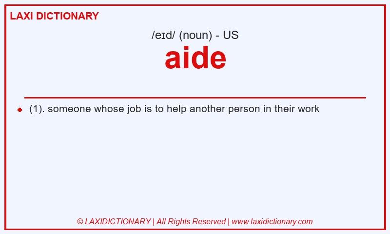 Definition aide in American English