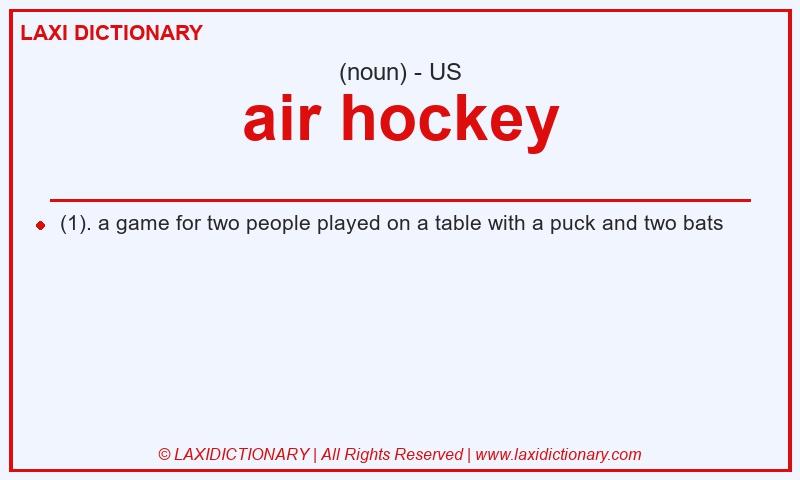 Definition air hockey in American English