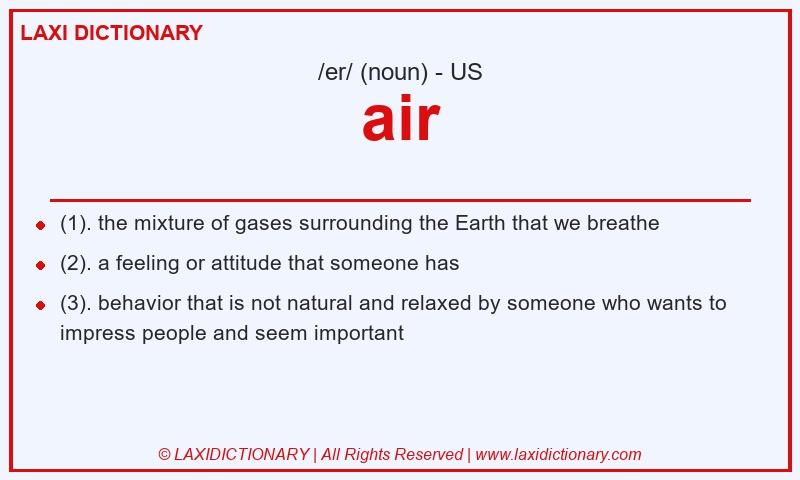 Definition air in American English