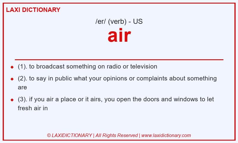 Definition air in American English