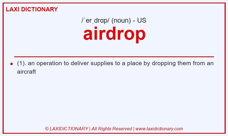 Definition airdrop in American English