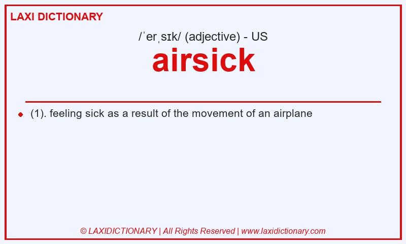 Definition airsick in American English