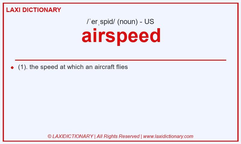 Definition airspeed in American English