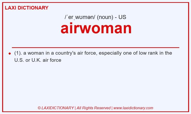 Definition airwoman in American English