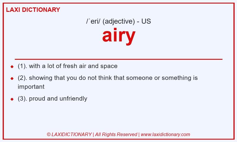 Definition airy in American English