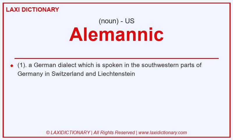 Definition Alemannic in American English