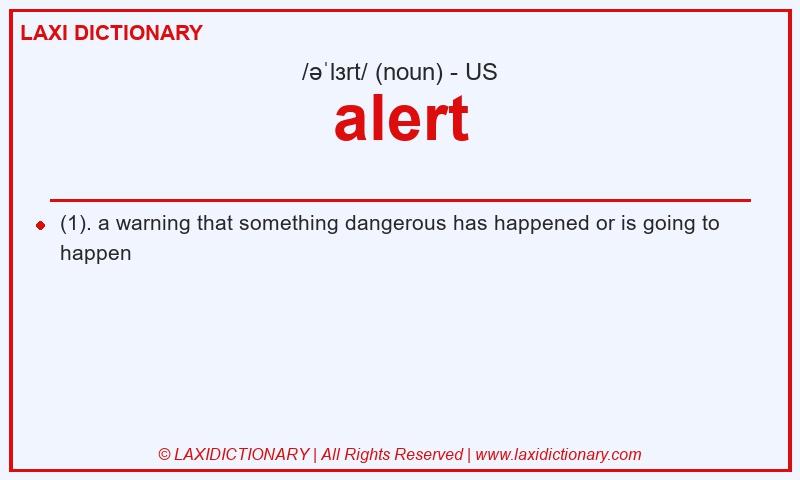 Definition alert in American English