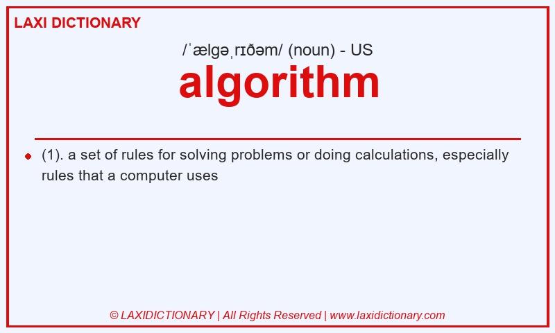 Definition algorithm in American English