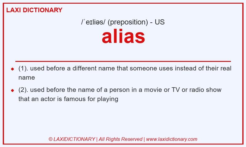 Definition alias in American English