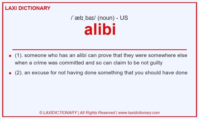 Definition alibi in American English