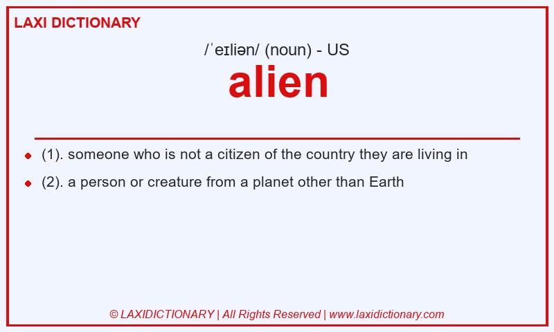 Definition alien in American English