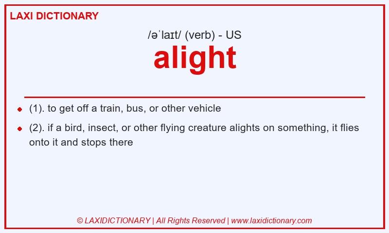Definition alight in American English
