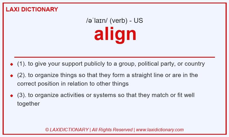 Definition align in American English