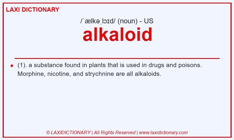 Definition alkaloid in American English