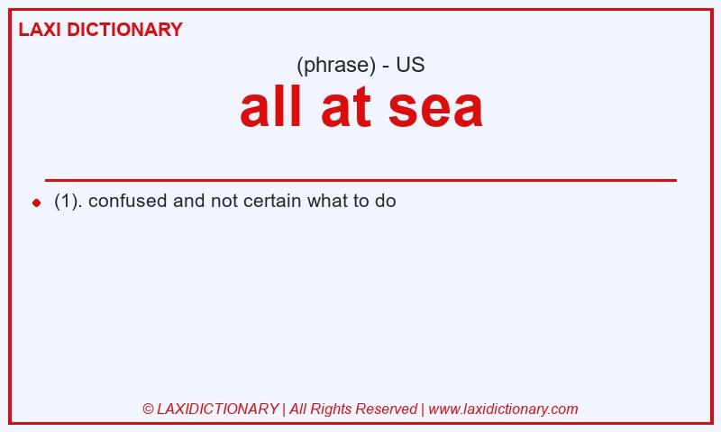 Definition all at sea in American English