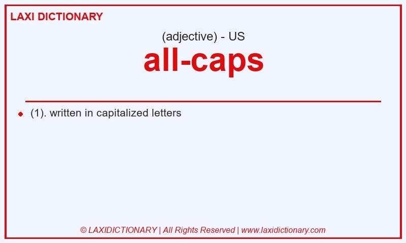 Definition all-caps in American English