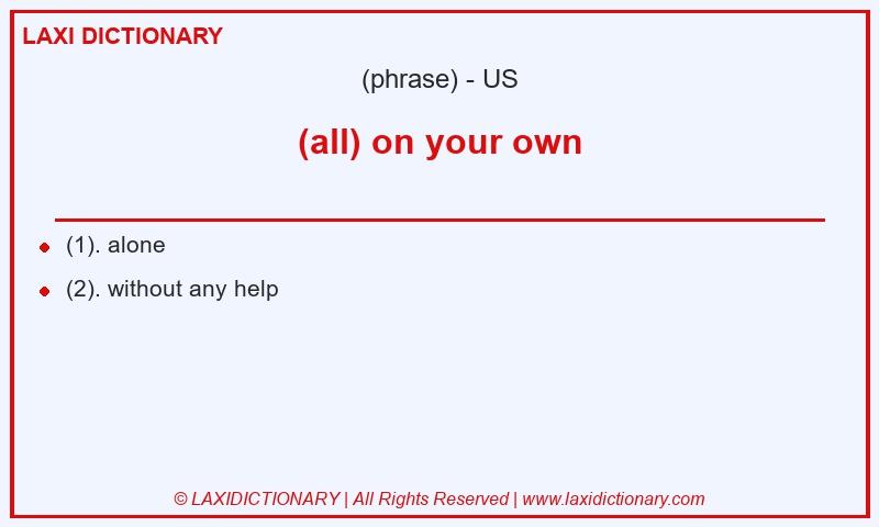 Definition (all) on your own in American English
