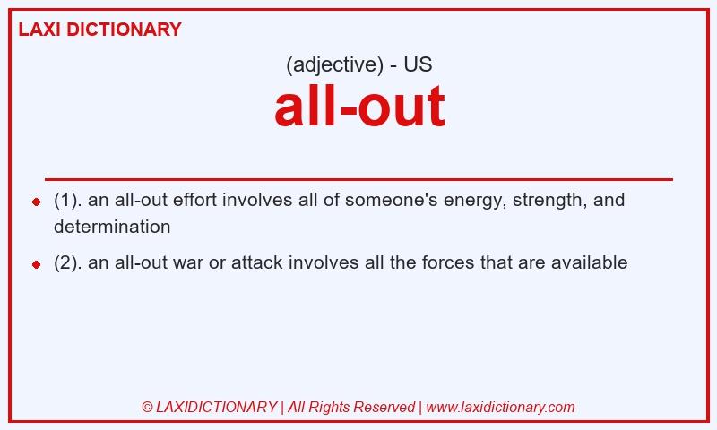 Definition all-out in American English
