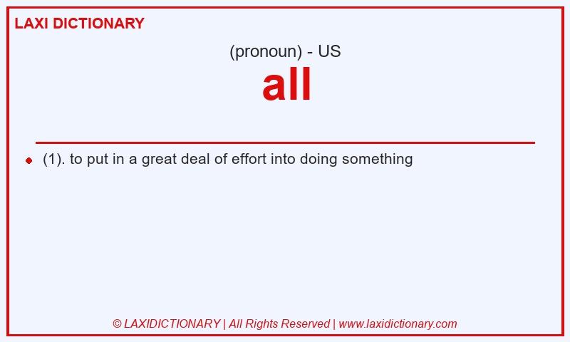 Definition all in American English