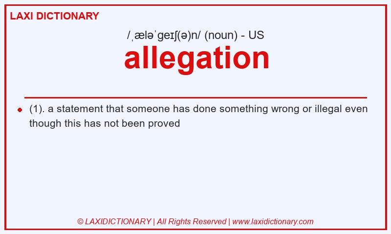 Definition allegation in American English