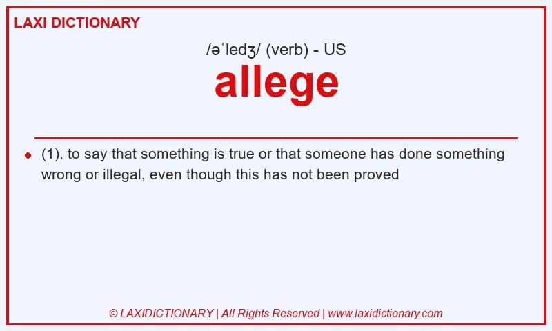 Definition allege in American English
