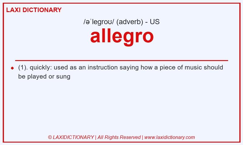 Definition allegro in American English